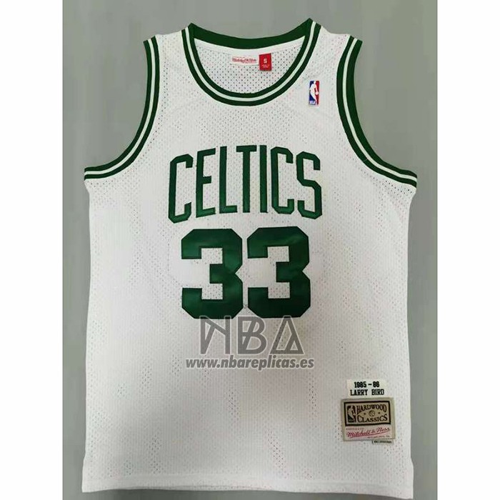 Camiseta Boston Celtics Larry Bird NO 33 Mitchell & Ness 1985-86 Blanco